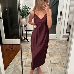 Elegant Burgundy Slip Dress